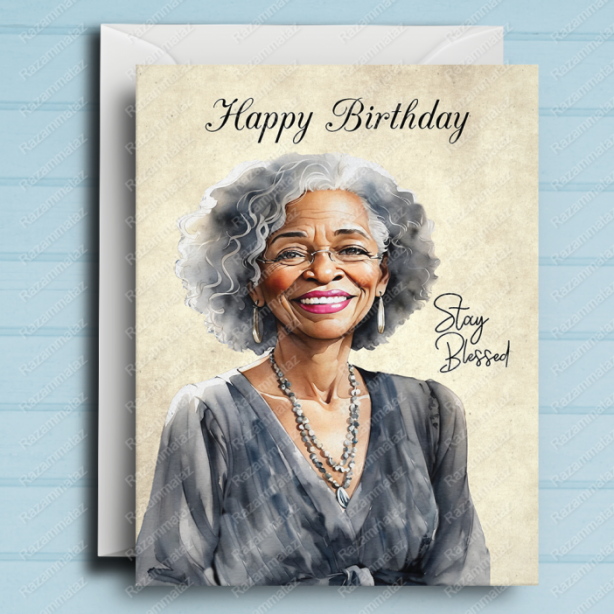 Black Woman Birthday Card A2